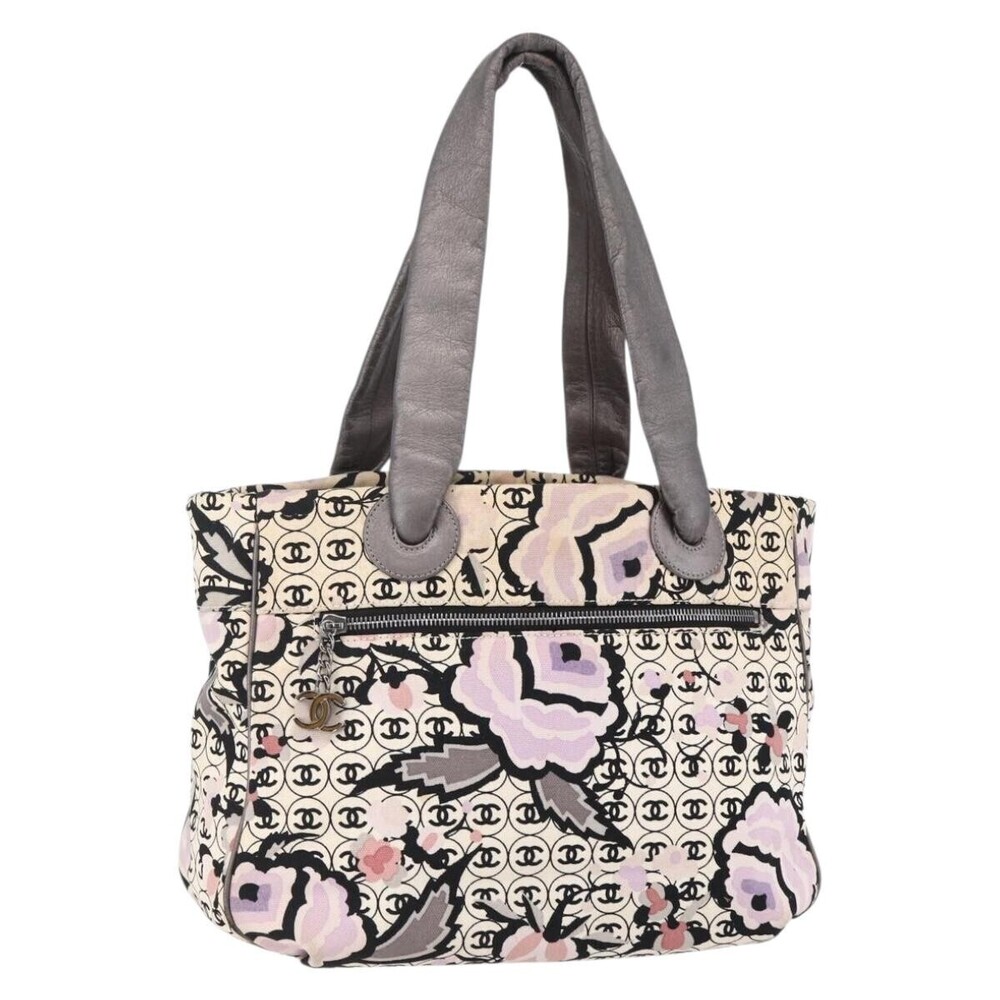 Chanel Vintage Floral Tote Canvas